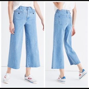 NWT Madewell Wide-leg Crop Jeans Edgeley Welt Pocket Size 30